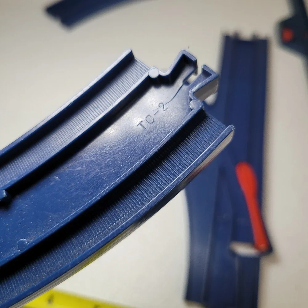 Vintage Tomy Train Track Replacement Pieces Blue Switch Curved Stop Go Track‎